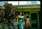 Saipan 1956 Collection, No. 32 Women In Front Of Administration Building 